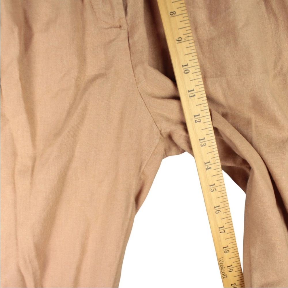 Abercrombie & Fitch Linen Blend Wide Leg Pant Trouser Tan Brown Size Small Baggy - Picture 9 of 10